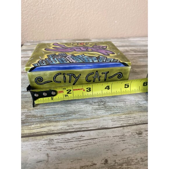 Happy Cat by Outi “City Cat” Hand Painted Ceramic Trinket Box Cat Lover Gift Col - Picture 13 of 15